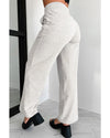 Light Grey Cross-Waist Wide Leg Lounge Pants - XL
