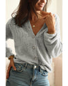 Hollow Out Buttoned Knit Cardigan - S