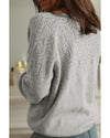 Hollow Out Buttoned Knit Cardigan - XL
