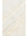 Apricot Lace Trim Ribbed Round Neck Button Up Cardigan - L
