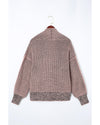 Pink Chunky Waffle Knit Oversized Collar Cardigan - M