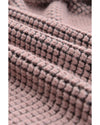 Pink Chunky Waffle Knit Oversized Collar Cardigan - M
