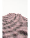 Pink Chunky Waffle Knit Oversized Collar Cardigan - M
