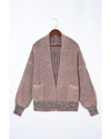 Pink Chunky Waffle Knit Oversized Collar Cardigan - M