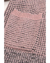 Pink Chunky Waffle Knit Oversized Collar Cardigan - M