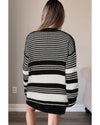 Black Colorblock Textured Knit Buttoned Cardigan - 2XL