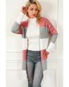 Green Colorblock Stripe Open-Front Cardigan - M