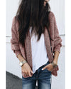 Peach Blossom Plaid Contrast Trim Open Front Cardigan - XL