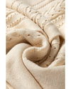 Apricot Pleated Sleeve Hollow Detail Button Sweater Cardigan - L