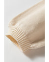 Apricot Pleated Sleeve Hollow Detail Button Sweater Cardigan - L