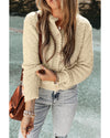 Oatmeal Pearl Buttons Popcorn Textured Sweater Cardigan - L