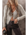 Parchment Slim Fit Buttoned V Neck Knit Cardigan - L