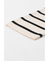 Black Stripe Flap Pocket Buttoned Cardigan Sweater - M