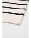 Black Stripe Flap Pocket Buttoned Cardigan Sweater - XL