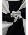 Black Colorblock Drop Shoulder Buttoned Loose Cardigan - M