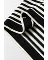 Black Stripe Long Sleeve Button up Tunic Cardigan - 2XL