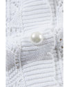 White Frenchy Hollow Out Knitted V Neck Cardigan - XL