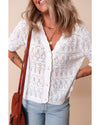 White Frenchy Hollow Out Knitted V Neck Cardigan - XL