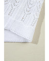White Frenchy Hollow Out Knitted V Neck Cardigan - XL