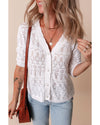 White Frenchy Hollow Out Knitted V Neck Cardigan - XL