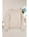Parchment Elegant Flower Decor Button Front Cardigan - M