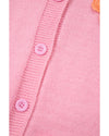 Pink Cute Knitted Floral Pattern Button Up Cardigan - XL