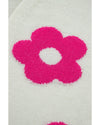 Rose Red Flower Pattern Open Front Cardigan - M
