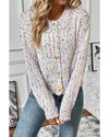 White Multicolor Confetti Sweater Cardigan - L