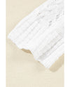 White Solid Open Knit Cardigan - M