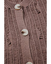 Goat Cut Out Textured Knit Buttoned Cardigan - S