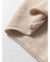 Beige Side Pockets Open Front Long Knitted Cardigan - L