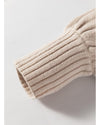 Beige Side Pockets Open Front Long Knitted Cardigan - XL