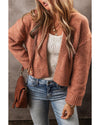 Light French Beige Drop Shoulder Open Front Cropped Cardigan - M