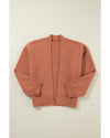 Light French Beige Drop Shoulder Open Front Cropped Cardigan - M