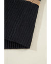 Black Stripe Buttoned V Neck Drop Shoulder Loose Cardigan - 2XL