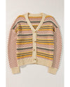 Khaki Buttoned V Neck Cropped Cardigan - M
