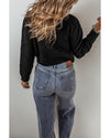 Black Shimmer Flap Pocket Button up Cardigan - M