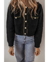 Black Shimmer Flap Pocket Button up Cardigan - M