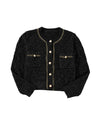 Black Shimmer Flap Pocket Button up Cardigan - M