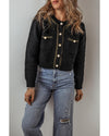 Black Shimmer Flap Pocket Button up Cardigan - M