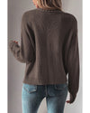 Dark Khaki Open Knit Drop Shoulder Sweater Cardigan - 2XL