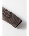 Dark Khaki Open Knit Drop Shoulder Sweater Cardigan - L