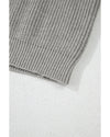 Philippine Gray Ribbed Knit Bow Front Buttoned Cardigan - L