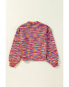 Pink Confetti Drop Shoulder Open Front Cardigan - XL