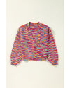 Pink Confetti Drop Shoulder Open Front Cardigan - XL