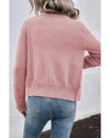 Sepia Rose Textured Knit Pearl Beaded Button Up Cardigan - XL