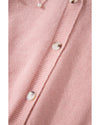 Sepia Rose Textured Knit Pearl Beaded Button Up Cardigan - XL