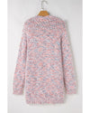 Pink Multicolor Confetti Open Front Knit Cardigan - S