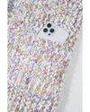 Yellow Multicolor Confetti Open Front Knit Cardigan - L