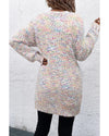 Yellow Multicolor Confetti Open Front Knit Cardigan - M